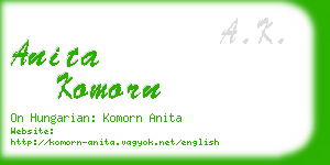 anita komorn business card